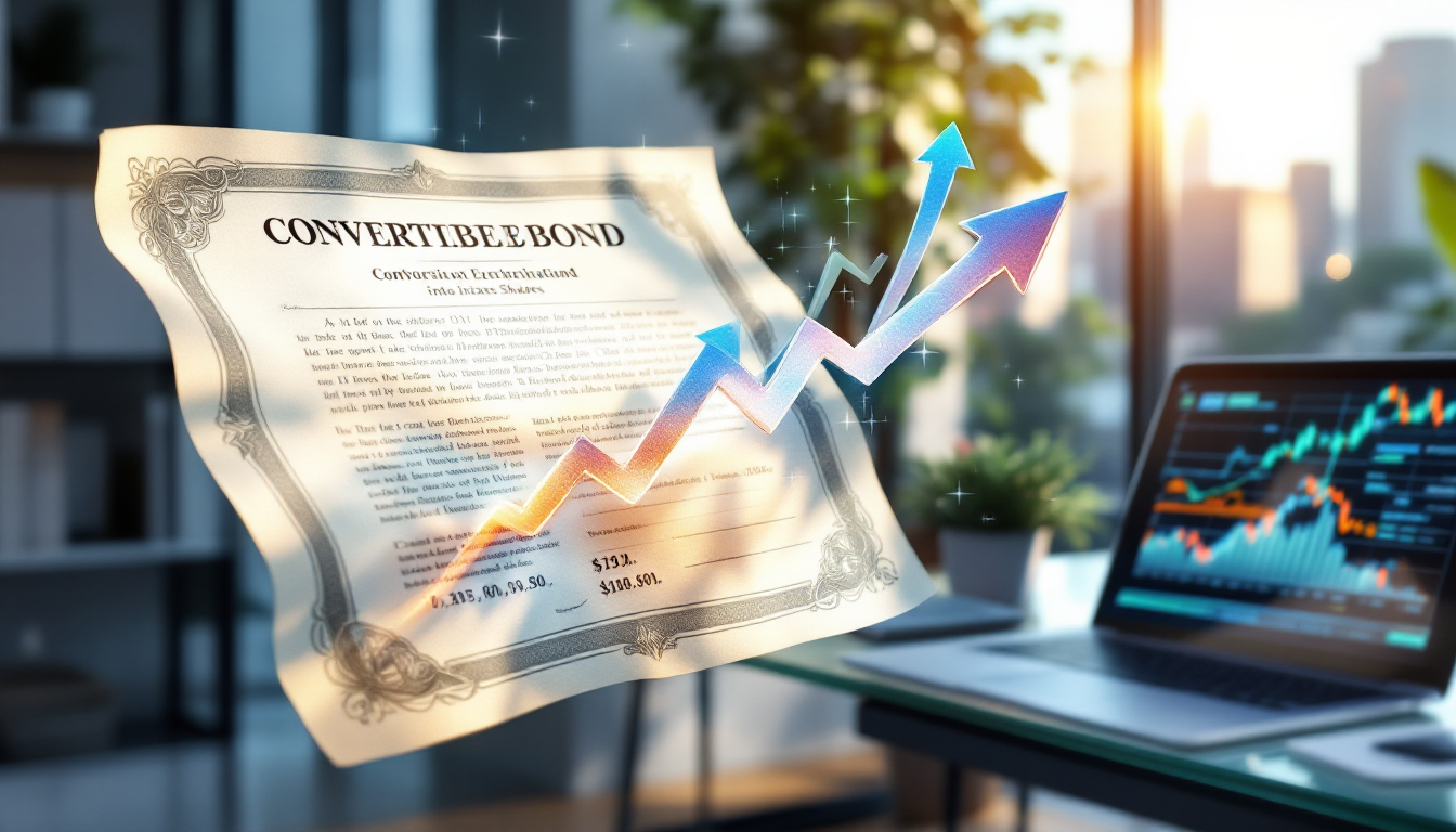 전환사채 투자 전략을 나타내는 채권이 주식으로 변하는 이미지