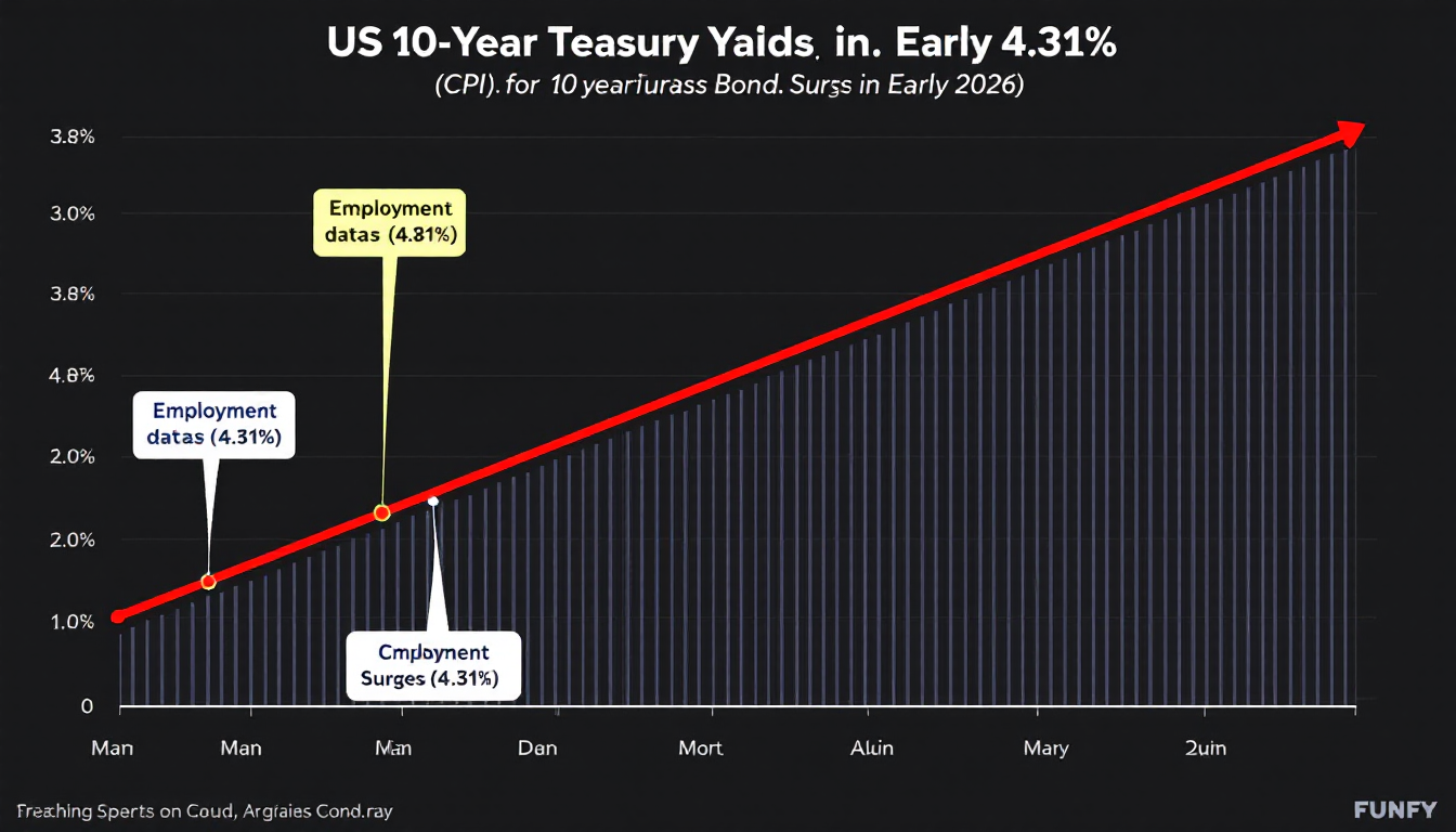 2026년 초 미국 10년물 국채 금리 급등 추이 그래프