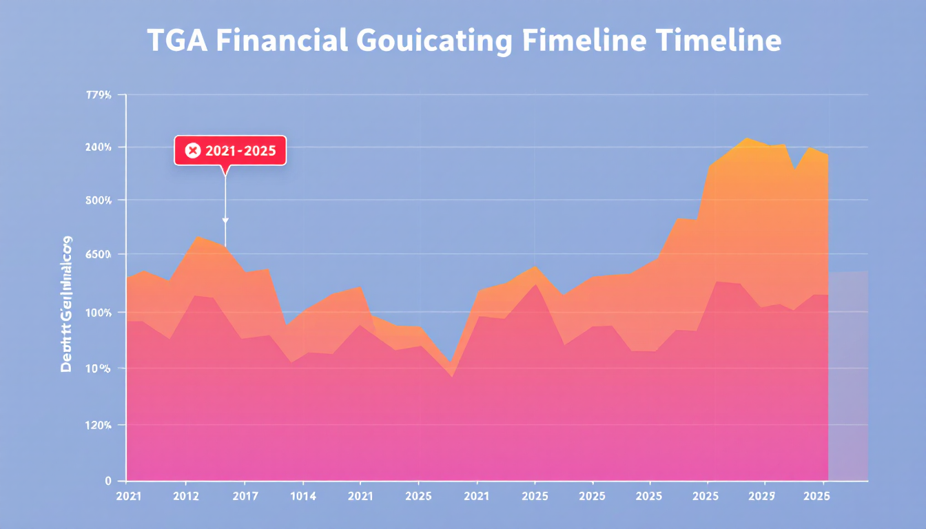 2021년부터 2025년까지 TGA 잔고 변화 주요 사례와 시장 영향 그래프