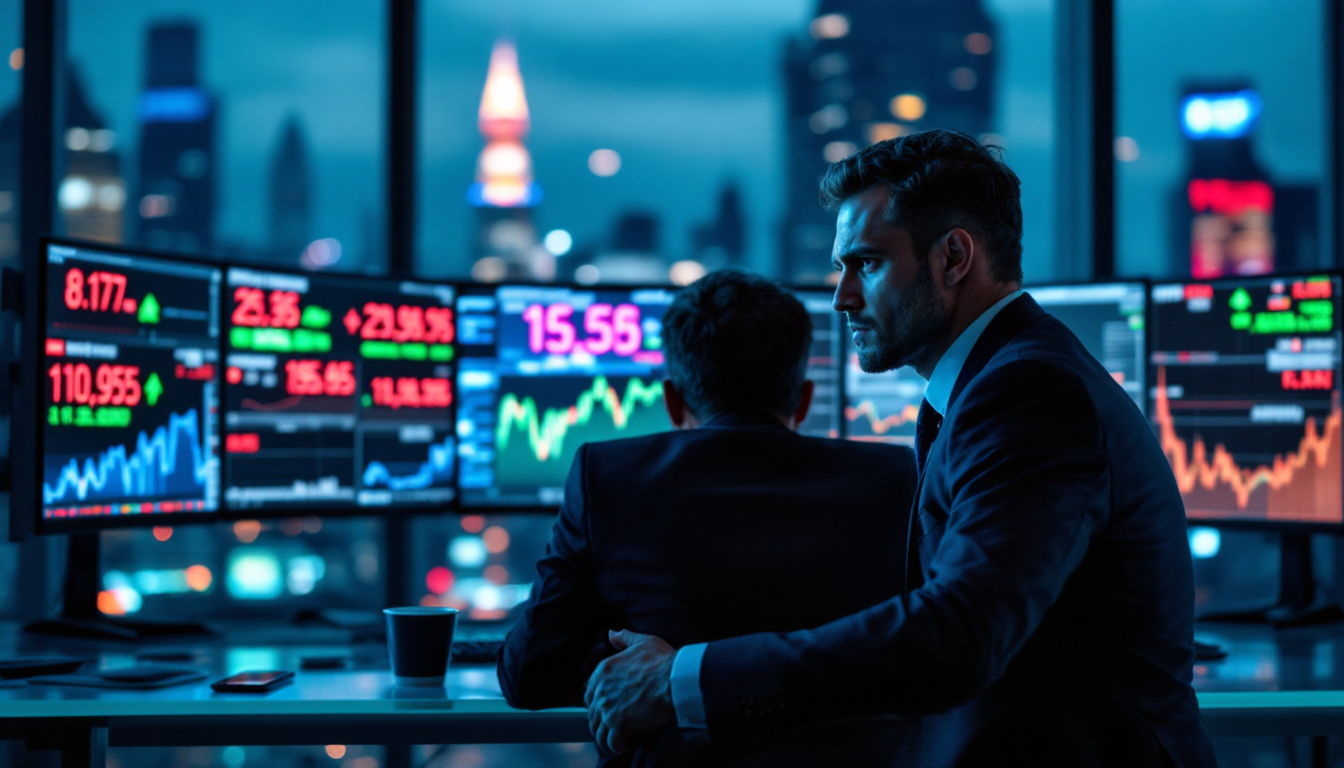 금리 상승과 기술주 주가 하락의 상관관계를 보여주는 주식 투자자의 모습