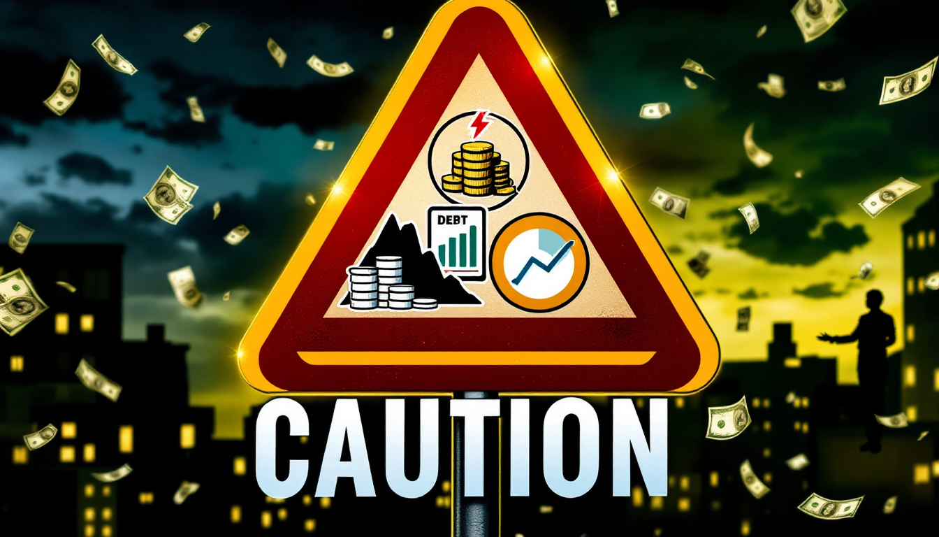 마이너스 통장 사용의 치명적 단점과 위험성을 경고하는 이미지