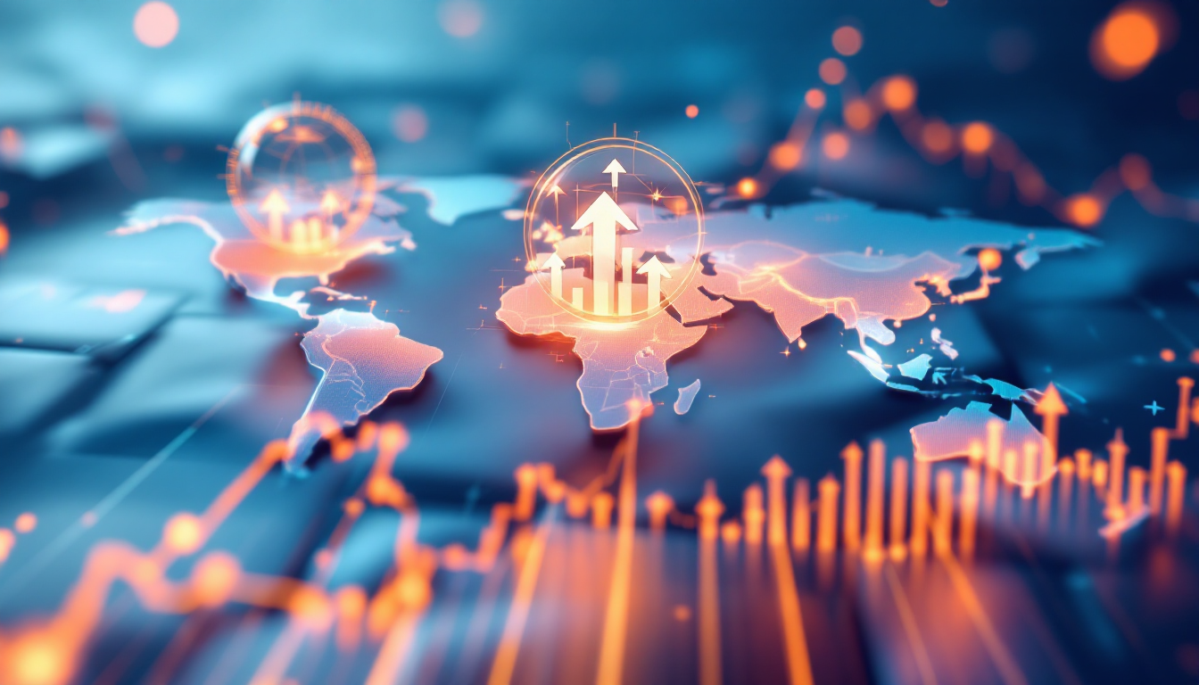 2026년 주요국 중앙은행의 금리 변동과 글로벌 금융 시장을 나타내는 이미지