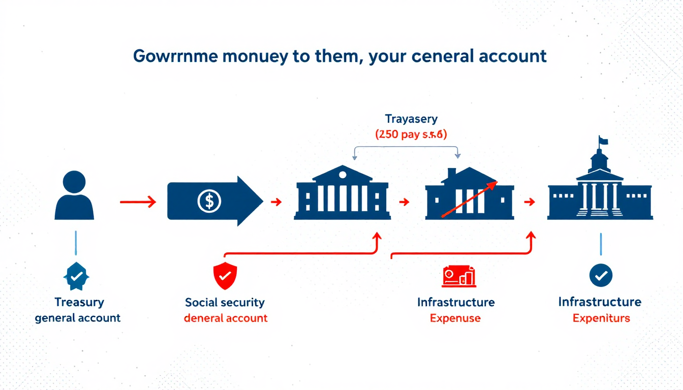 TGA 잔고와 자금 흐름을 보여주는 인포그래픽 이미지