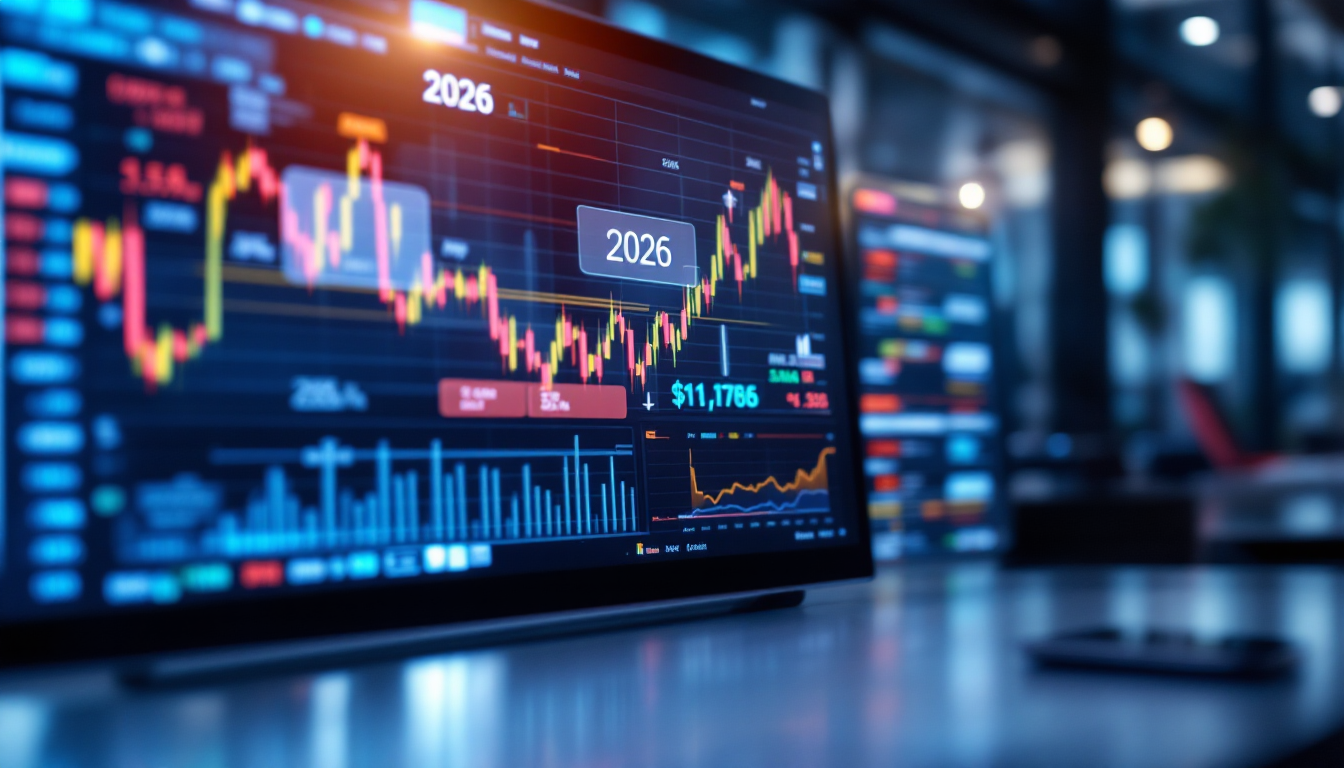 2026년 채권 ETF 투자와 시장 불확실성을 나타내는 주식 거래 화면