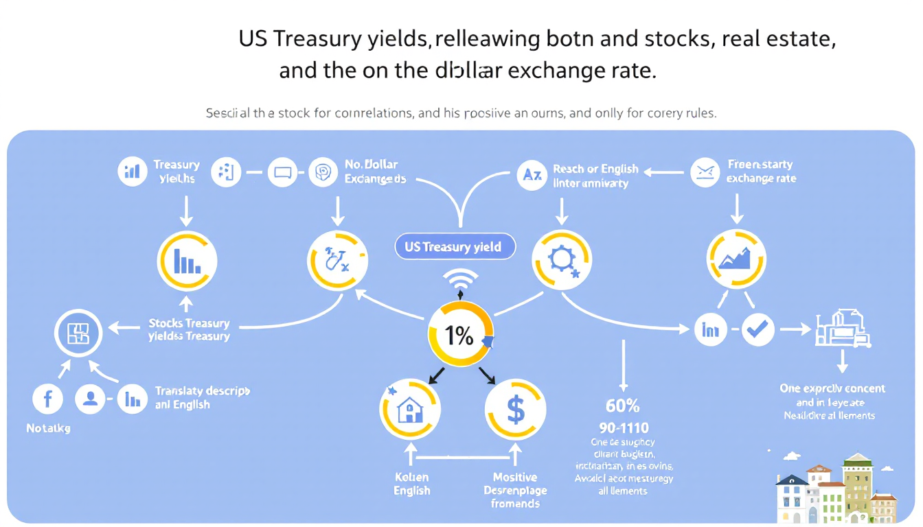 미국 국채 금리와 주식 부동산 환율 등 주요 자산과의 상관관계를 보여주는 인포그래픽