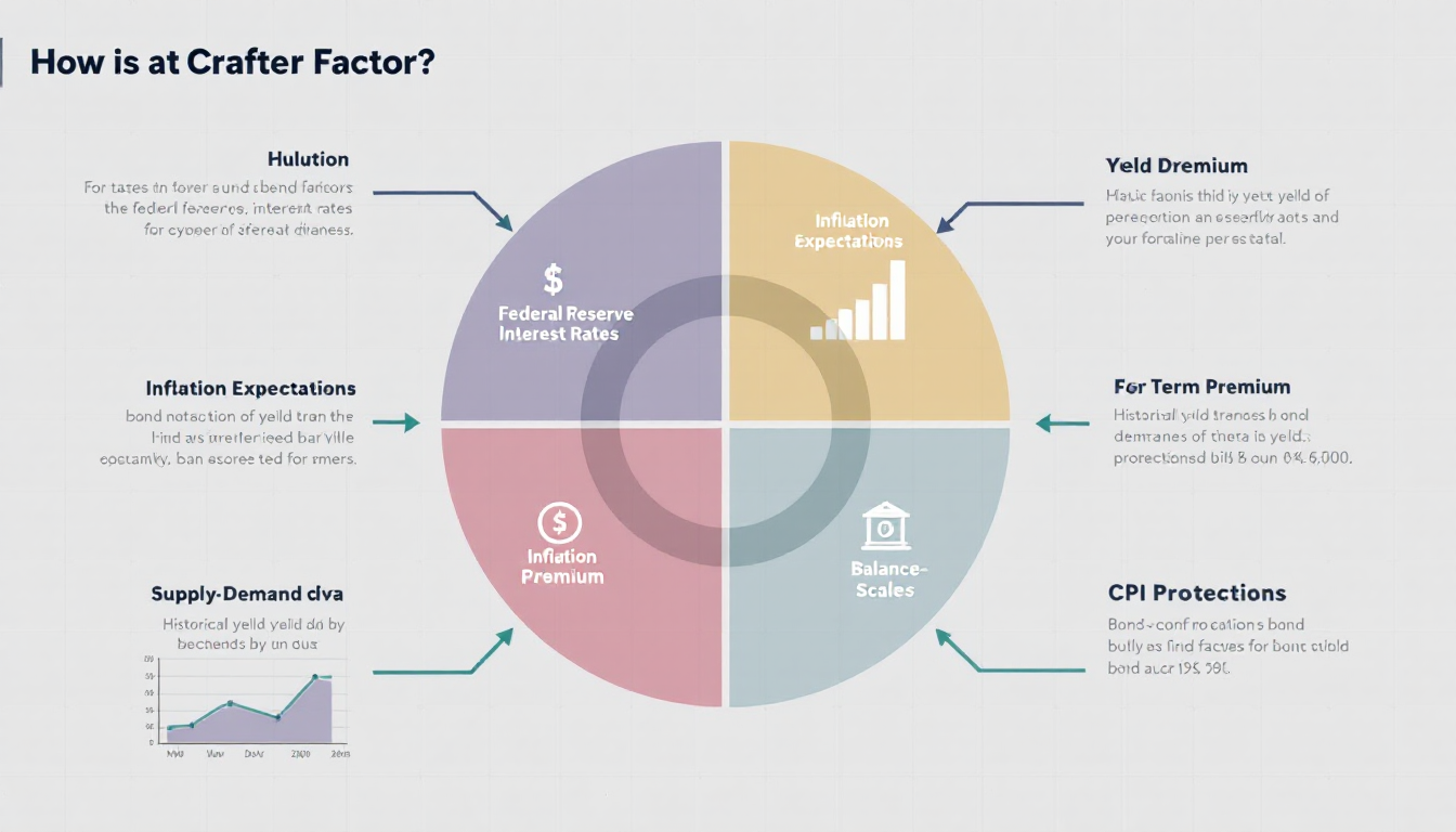 미국 10년물 국채 금리에 영향을 주는 4가지 핵심 동력을 시각화한 인포그래픽 이미지