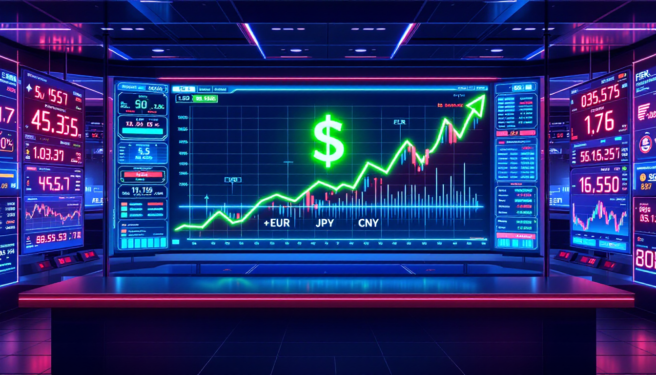 미국 금리 상승에 따른 달러 강세와 환율 변동을 보여주는 이미지