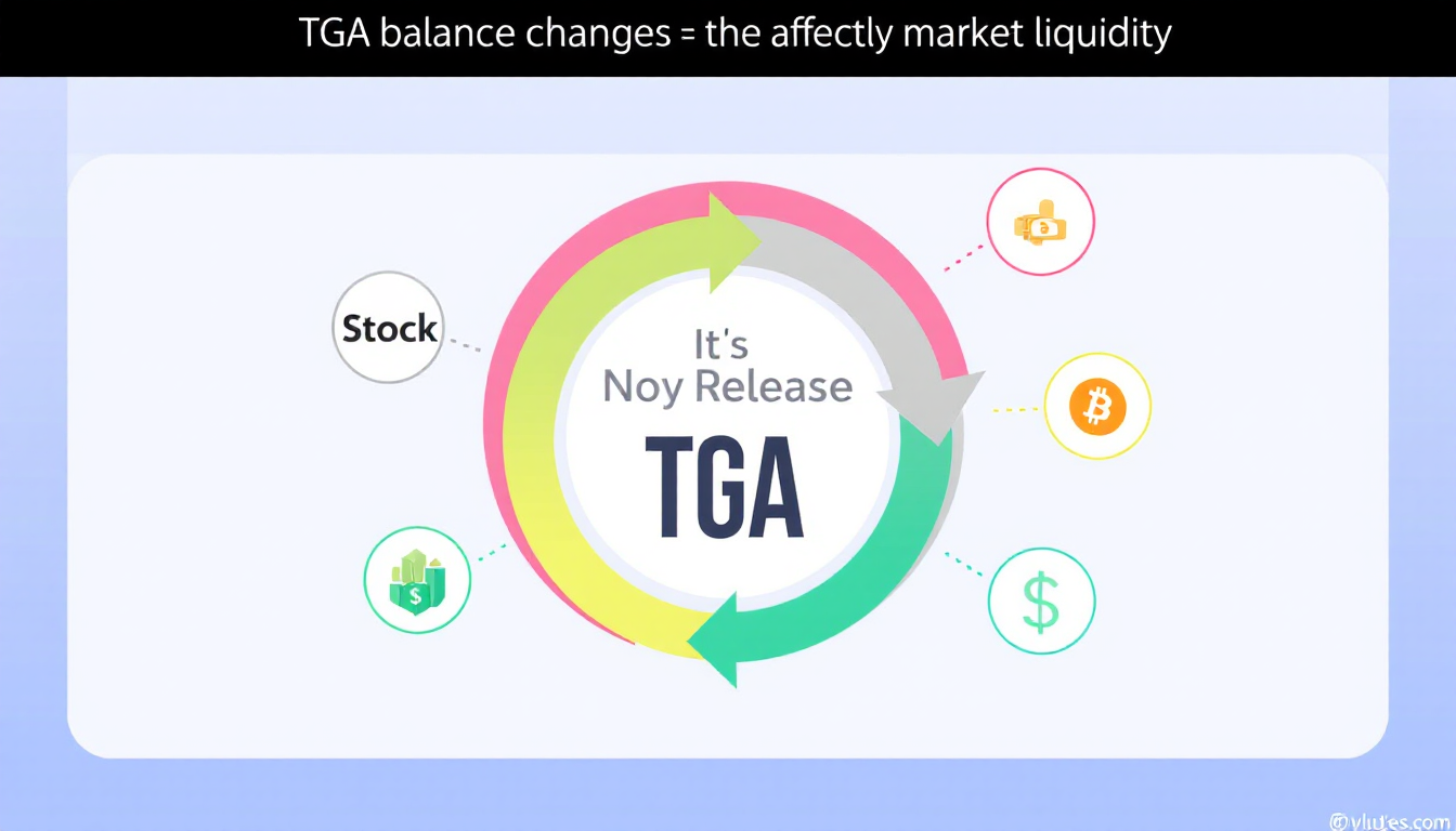 TGA 잔고 변화와 시장 유동성 역관계를 보여주는 그래픽 이미지