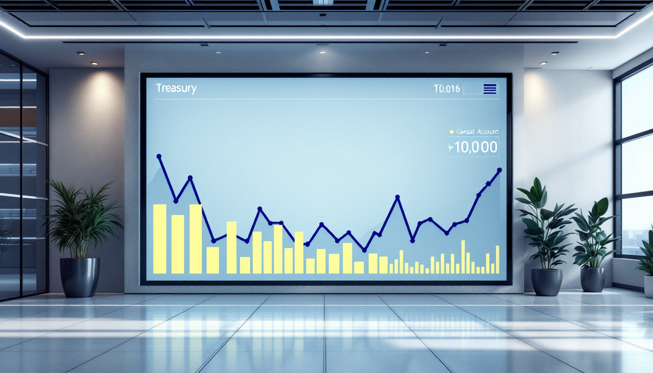 미국 재무부 TGA 개념을 시각화한 디지털 은행 계좌 이미지