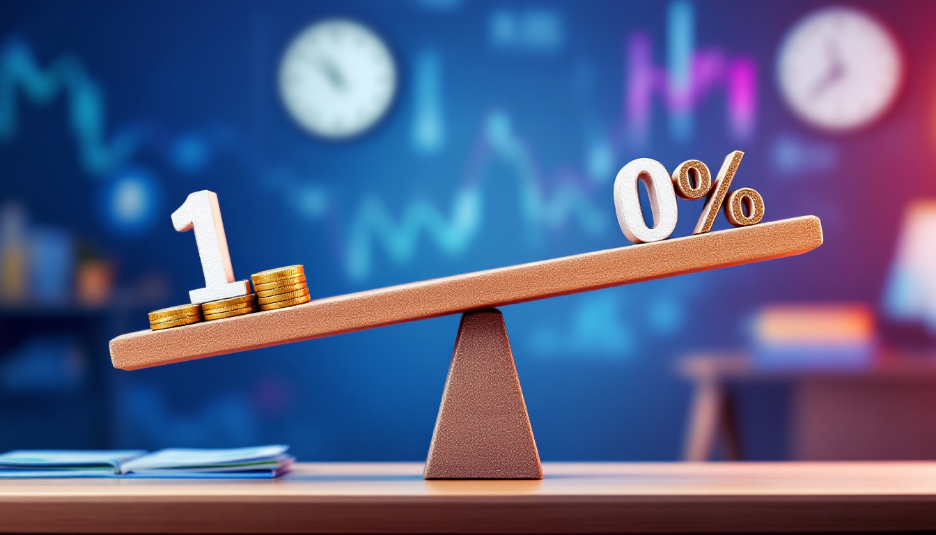 국채 가격과 금리의 반비례 관계를 시소로 표현한 이미지