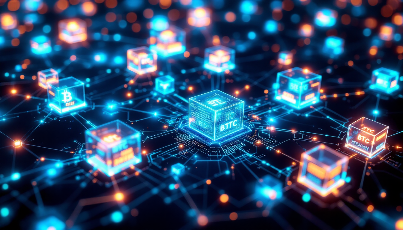 비트코인의 탈중앙화 네트워크와 블록체인 투명성을 보여주는 이미지